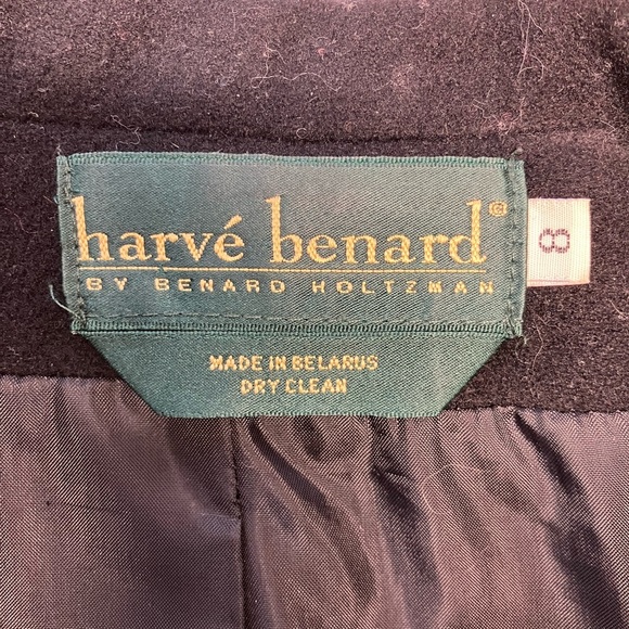 Harve’ Benard by Benard Holtzman Women’s Dbl Breasted Wool Pea Coat, Black, Sz 8 - Picture 2 of 6